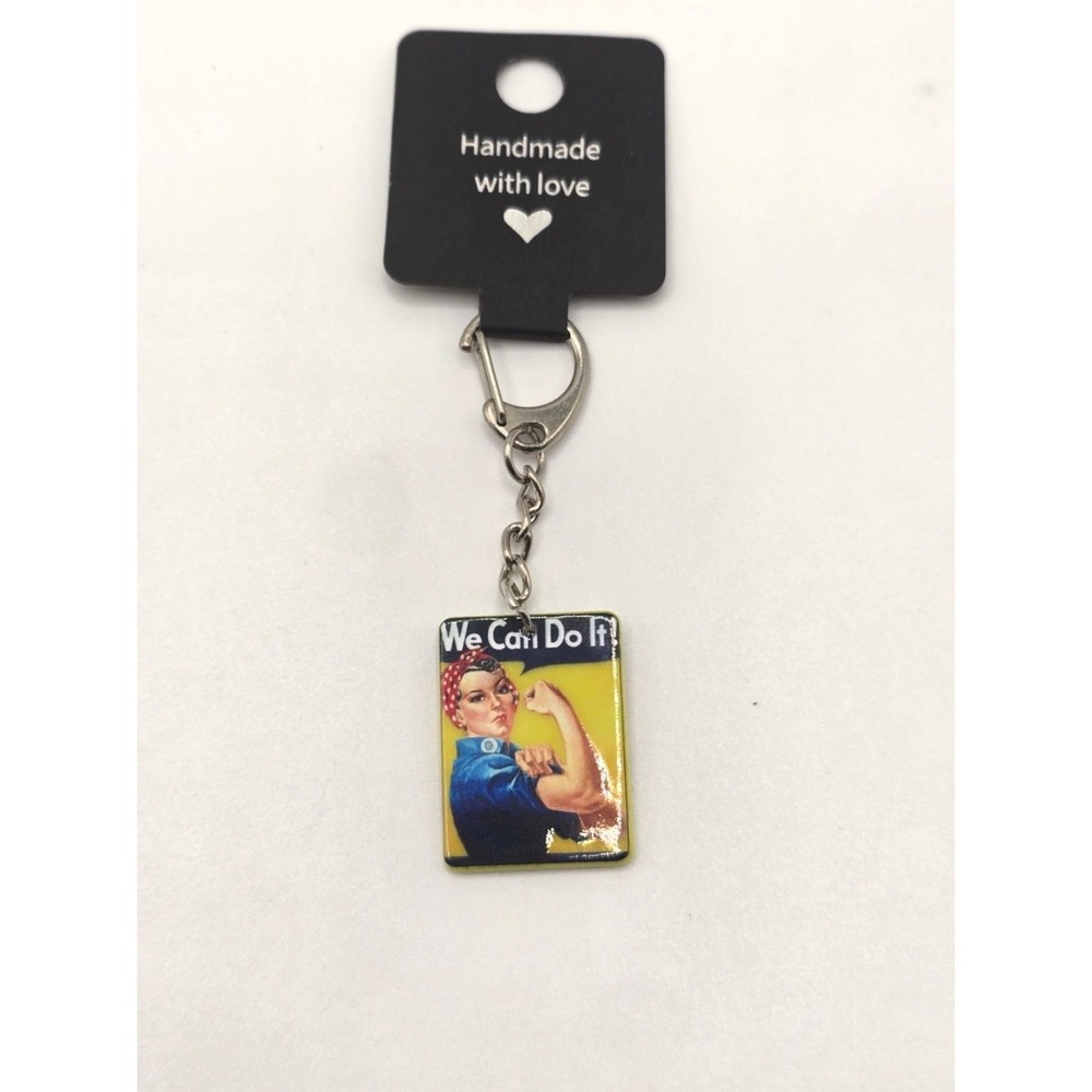 Rosie the Riveter We Can Do It! Phone Charm Keychain Handmade  BUNDLE 2 Save
